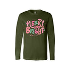Holiday Long Sleeves-Merry and Bright Pastel Christmas Graphic