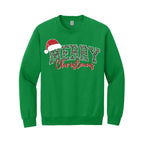 Holiday Crewneck Sweatshirt- “Merry Christmas” Leopard Santa Design