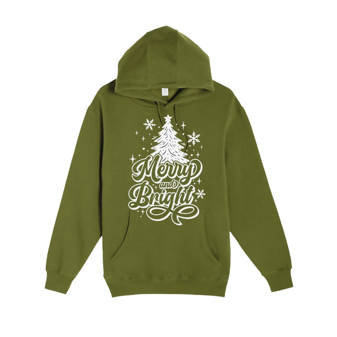 HOLIDAY HOODIE-“Merry and Bright” Christmas Tree Design