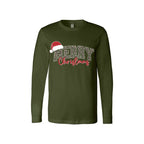 Holiday Long Sleeves-“Merry Christmas” Leopard Santa Design
