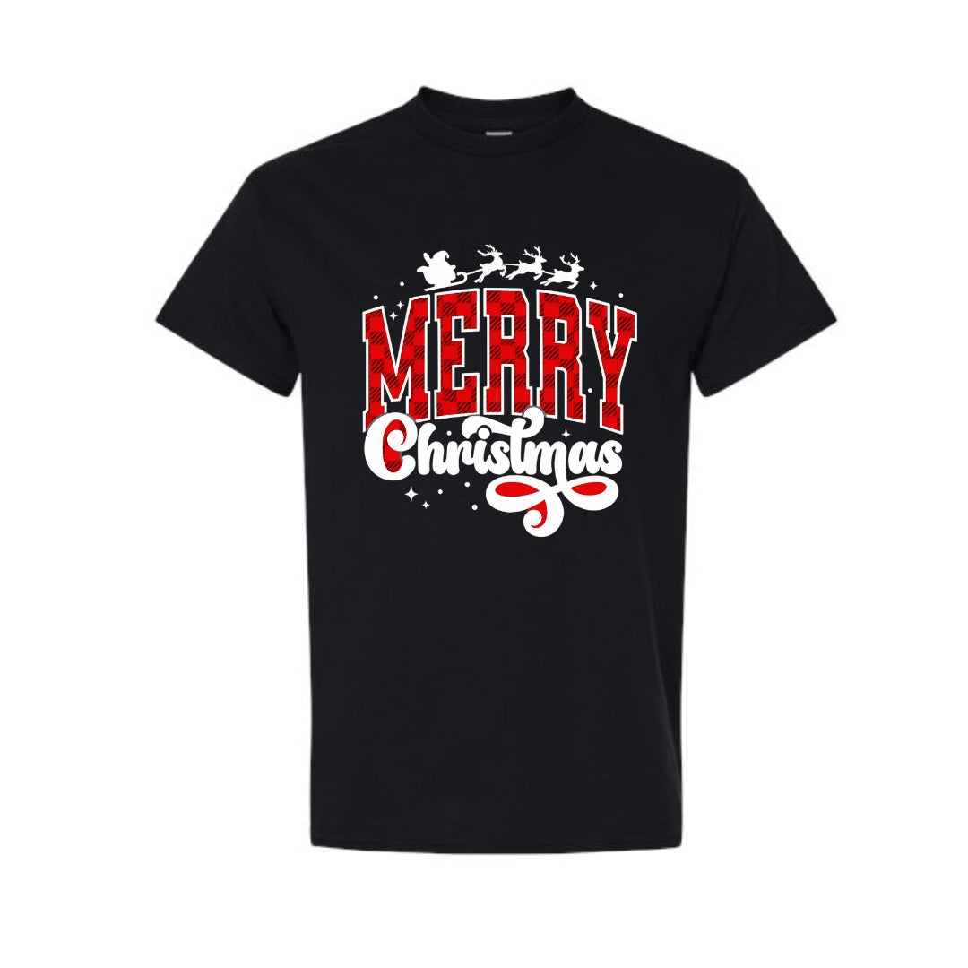 Holiday Shirt - Merry Christmas Buffalo Plaid Graphic