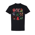 Merry & Furry Tees:Festive Paw Prints and Christmas Trees