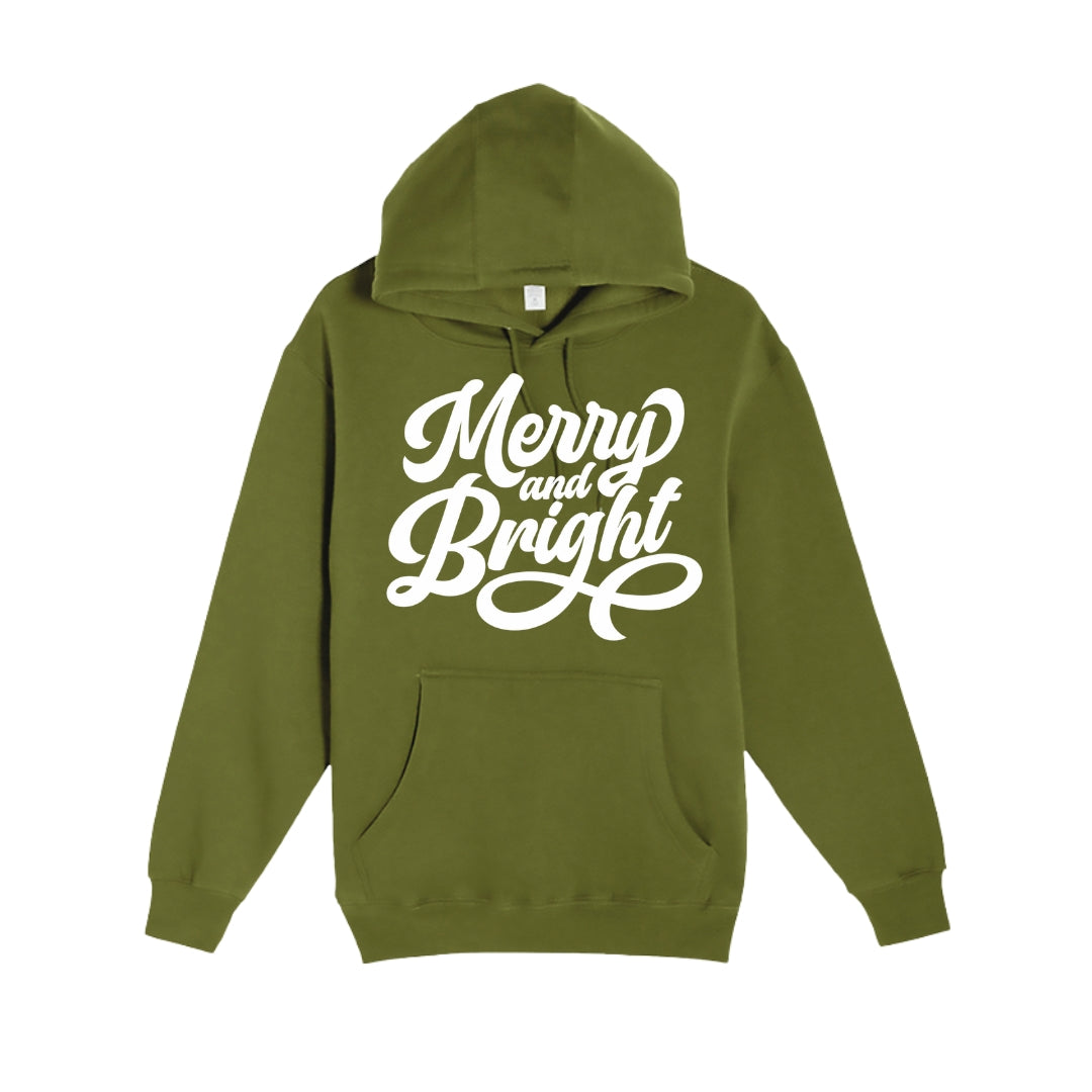 HOLIDAY HOODIE-Merry and Bright Holiday Graphic