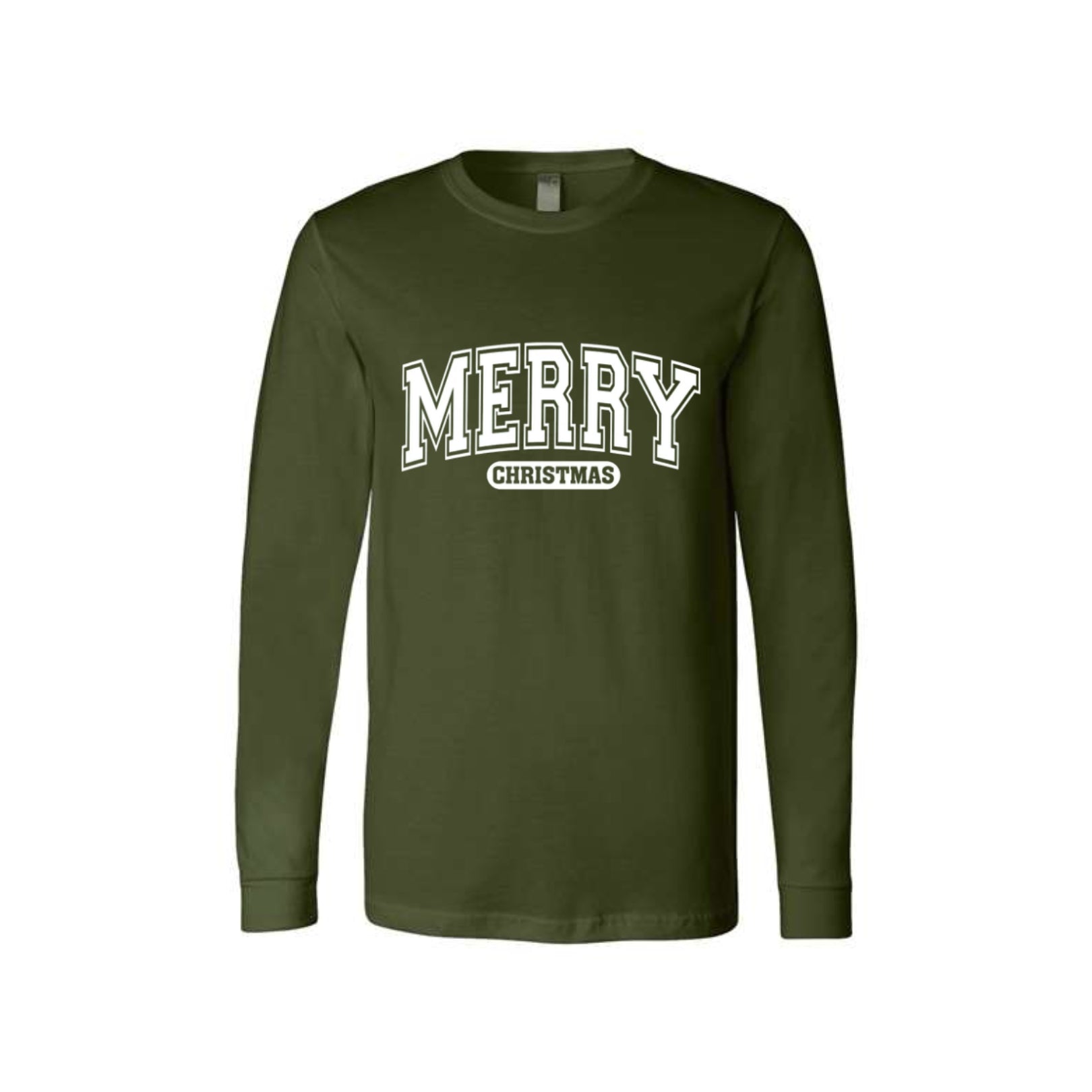 Minimalist Holiday Long Sleeves- Merry Christmas Graphic Apparel