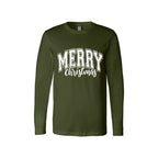 Minimalist Holiday Long Sleeves-Vintage “Merry Christmas” Holiday Apparel – Festive Retro-Inspired Christmas Design