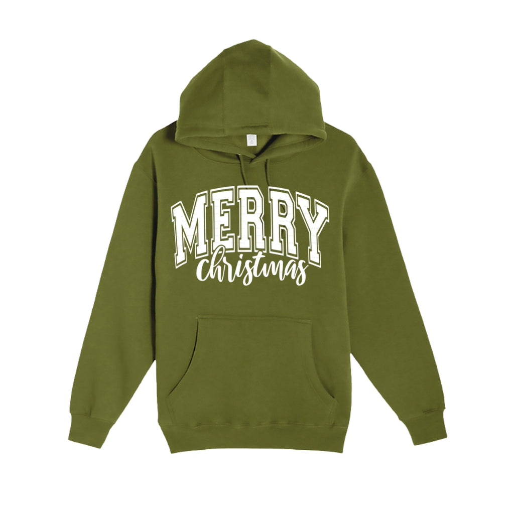 HOLIDAY HOODIE-“Merry Christmas” Bold Letter Design