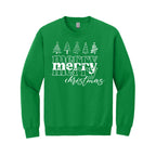 Holiday Crewneck Sweatshirt- Merry Merry Christmas Graphic Tee