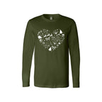 Minimalist Holiday Long Sleeves- Festive Heart Christmas Icons