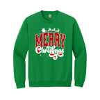 Holiday Crewneck Sweatshirt- Merry Christmas Buffalo Plaid Graphic