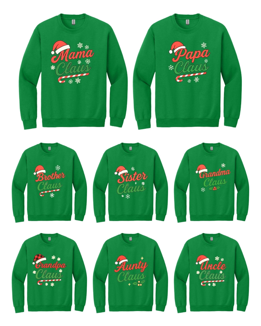 Holiday Crewneck Sweatshirt- Family Claus Christmas Apparel Collection – Matching Holiday Outfits for the Whole Family