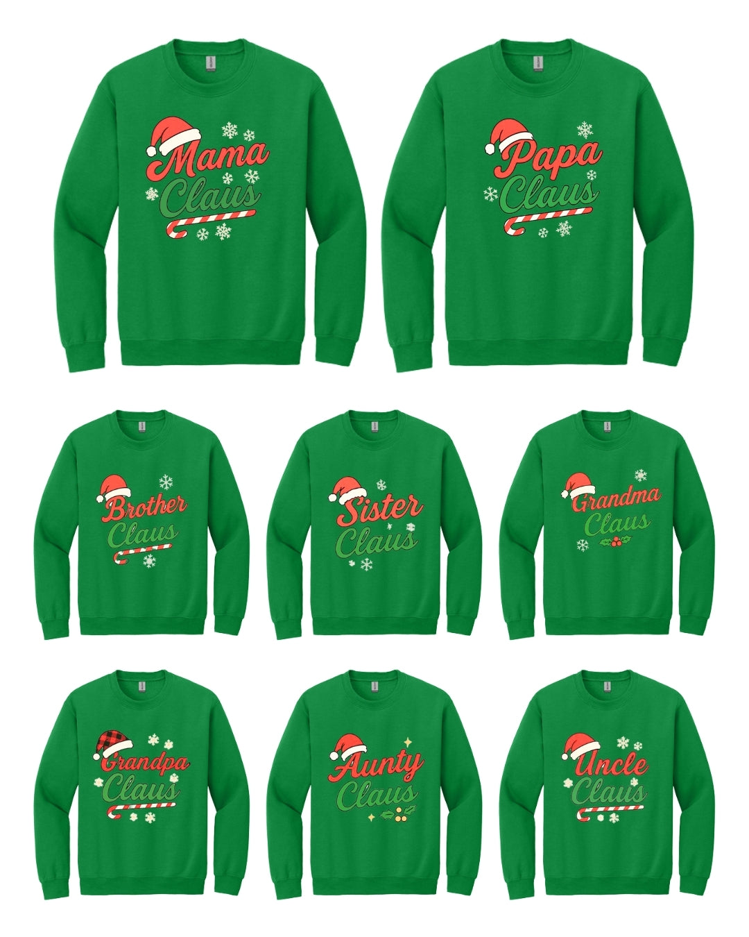 Holiday Crewneck Sweatshirt- Family Claus Christmas Apparel Collection – Matching Holiday Outfits for the Whole Family