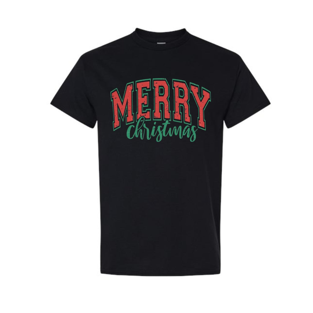 Minimalist Holiday Shirt - “Merry Christmas” Bold Letter Design