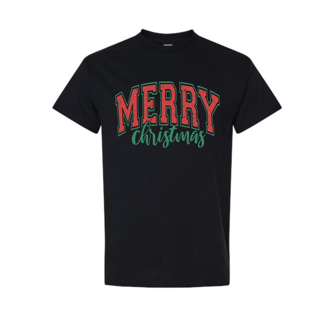 Minimalist Holiday Shirt - “Merry Christmas” Bold Letter Design