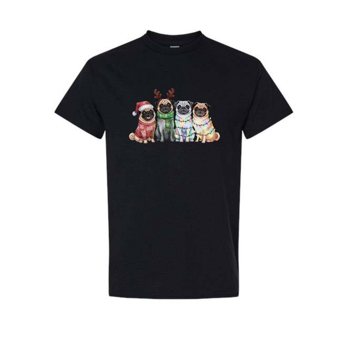 Merry & Furry Tees: Festive Pug Christmas Apparel – Cute Holiday Dog Lover Gift