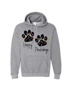 “Happy Pawlidays Festive Paw Print Lights Design”