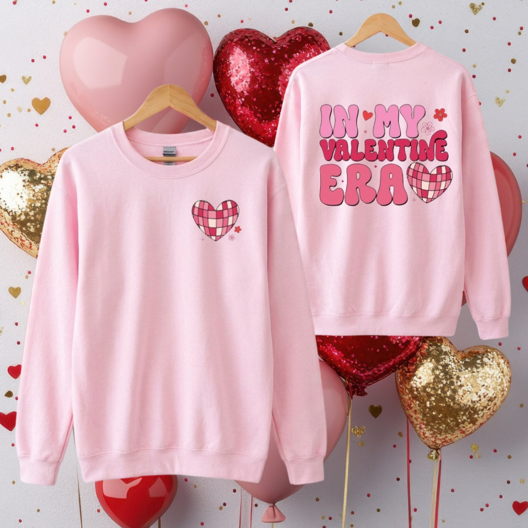 In My Valentine Era Sweatshirt – Pink Valentine Crewneck | Cute Heart Sweater | Cozy Valentine Outfit Pullover