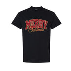 Minimalist Holiday Shirt - “Merry Christmas” Glitter Varsity Design