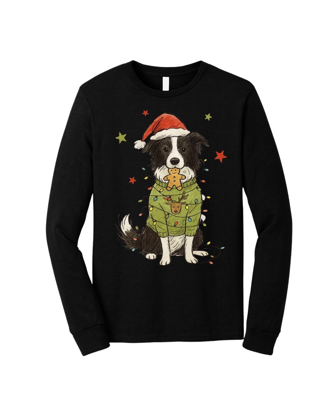 Border Collie Christmas Lights Design – Cute Holiday Dog Lover Gift