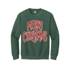 Holiday Crewneck Sweatshirt-“Merry Christmas” Glitter Script Design