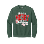 Holiday Crewneck Sweatshirt- Merry Christmas Buffalo Plaid Graphic