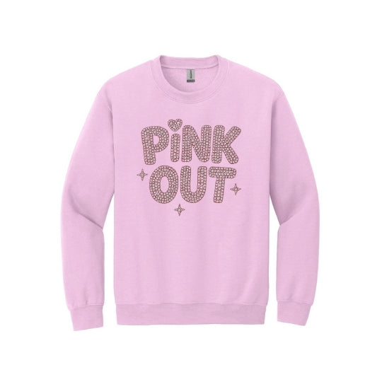 Rhinestone Heart Pink Out Crew