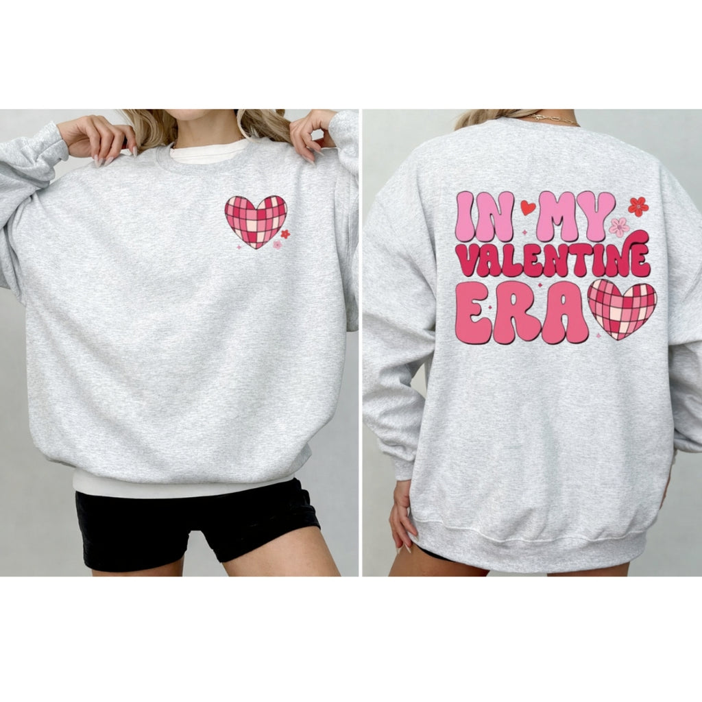 In My Valentine Era Sweatshirt – Pink Valentine Crewneck | Cute Heart Sweater | Cozy Valentine Outfit Pullover