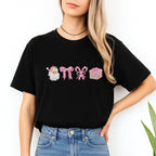 Holiday Shirt -Pink Christmas Icons Graphic
