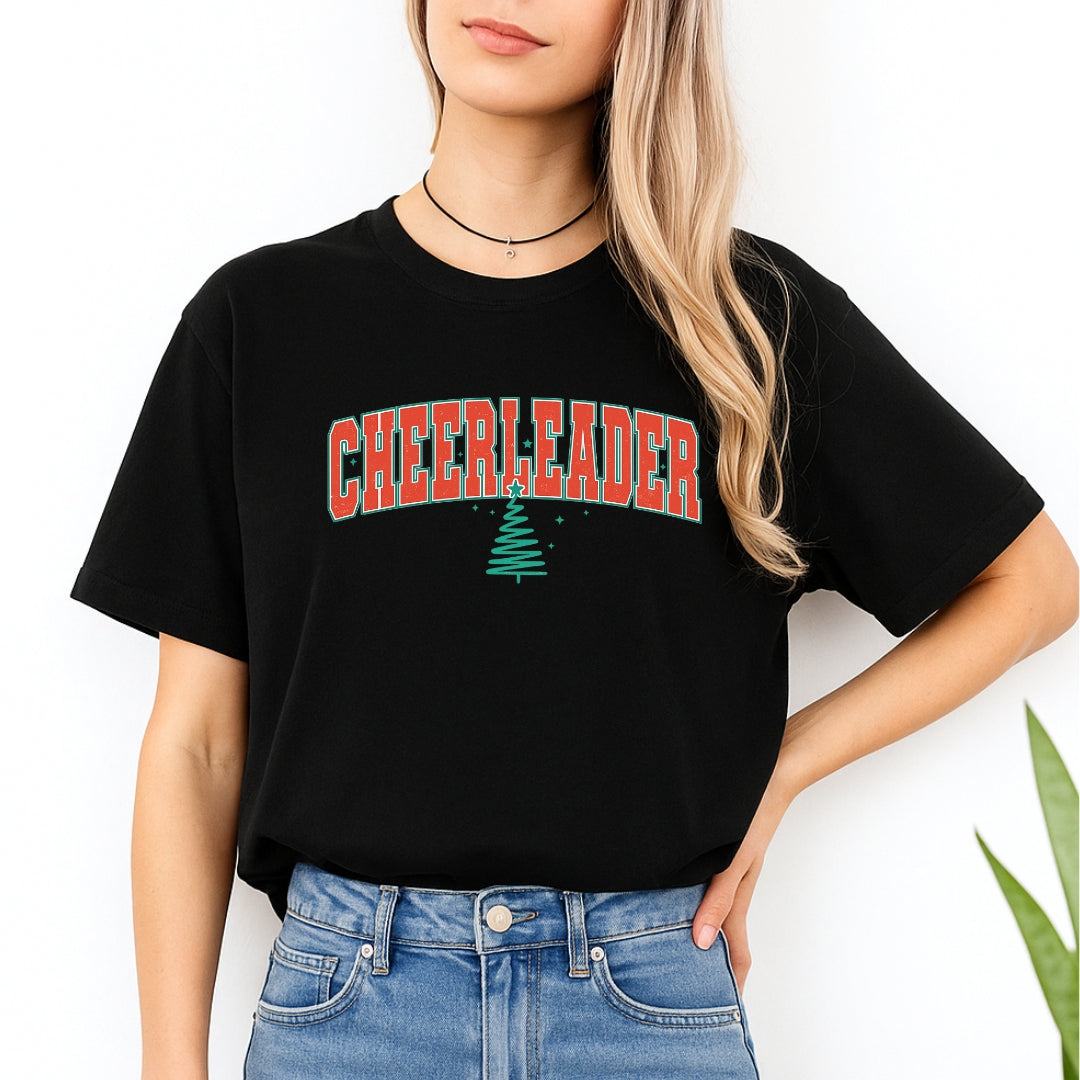 Holiday Shirt - Festive “Cheerleader” Christmas Apparel – Perfect Holiday Spirit Wear for Cheer Teams