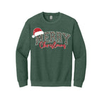 Holiday Crewneck Sweatshirt- “Merry Christmas” Leopard Santa Design