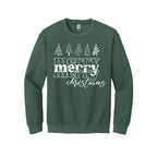 Holiday Crewneck Sweatshirt- Merry Merry Christmas Graphic Tee