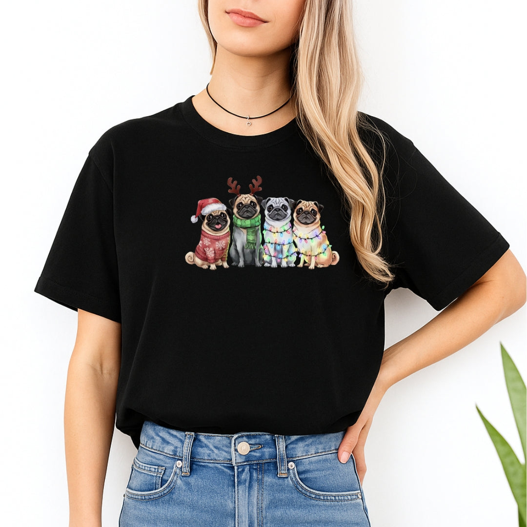 Merry & Furry Tees: Festive Pug Christmas Apparel – Cute Holiday Dog Lover Gift