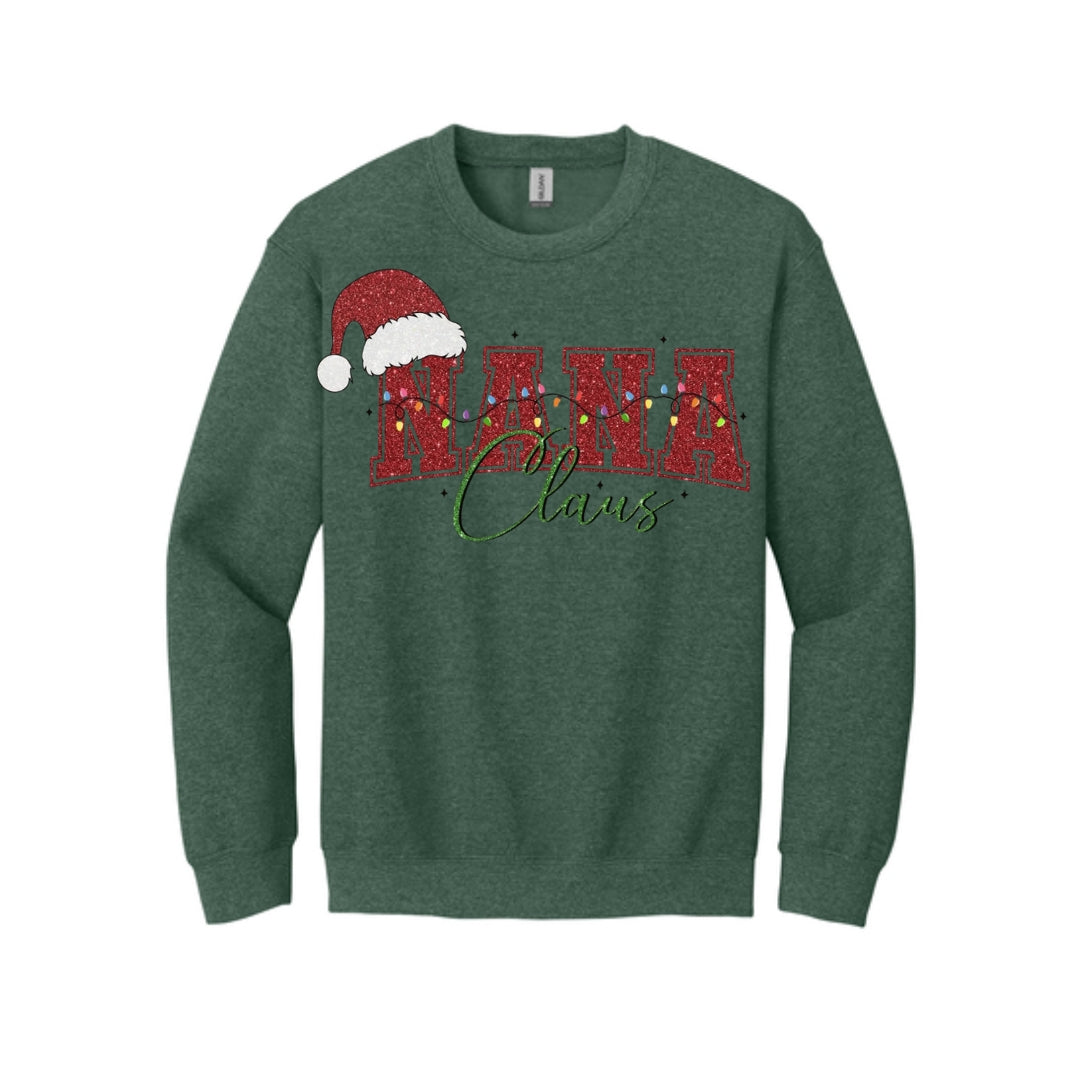 Holiday Crewneck Sweatshirt-Nana Claus Christmas Apparel – Festive Holiday Outfit for Proud Nanas