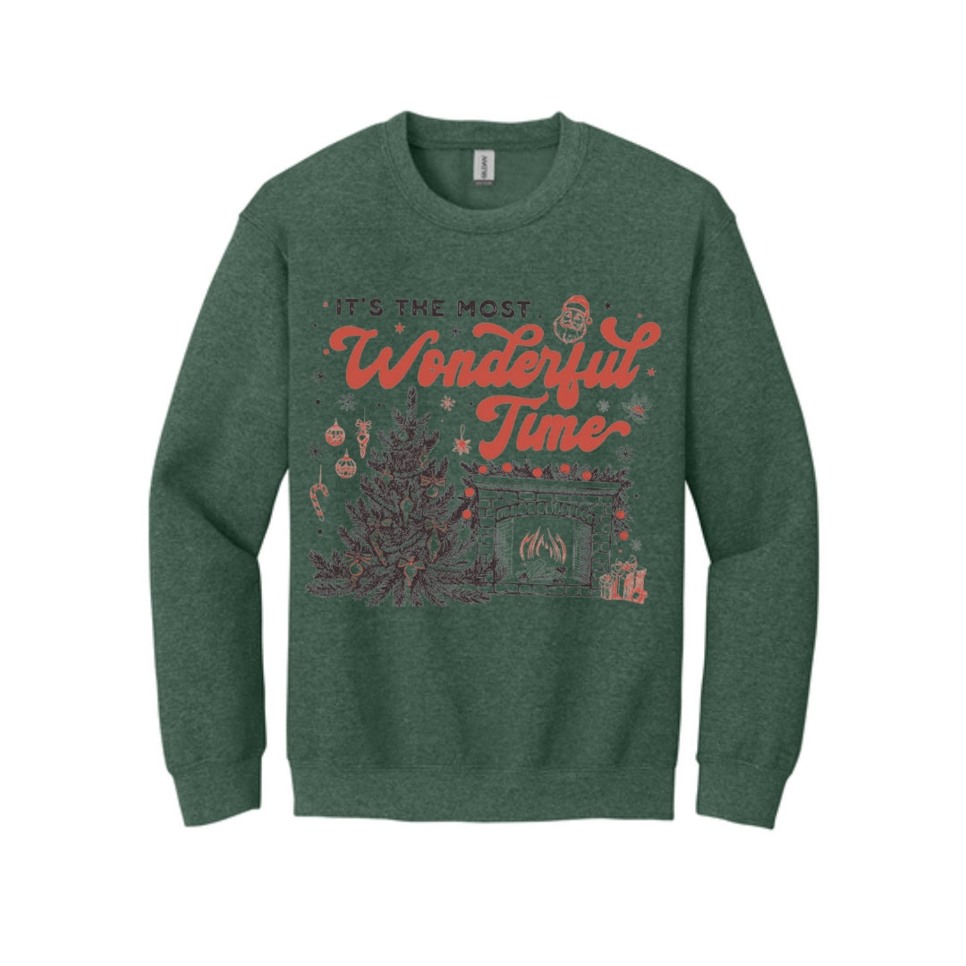 Holiday Crewneck Sweatshirt- It’s the Most Wonderful Time Christmas Graphic