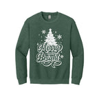 Holiday Crewneck Sweatshirt-“Merry and Bright” Christmas Tree Design