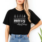 Minimalist Holiday Shirt - Merry Merry Christmas Graphic Tee
