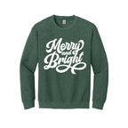 Holiday Crewneck Sweatshirt- Merry and Bright Holiday Graphic