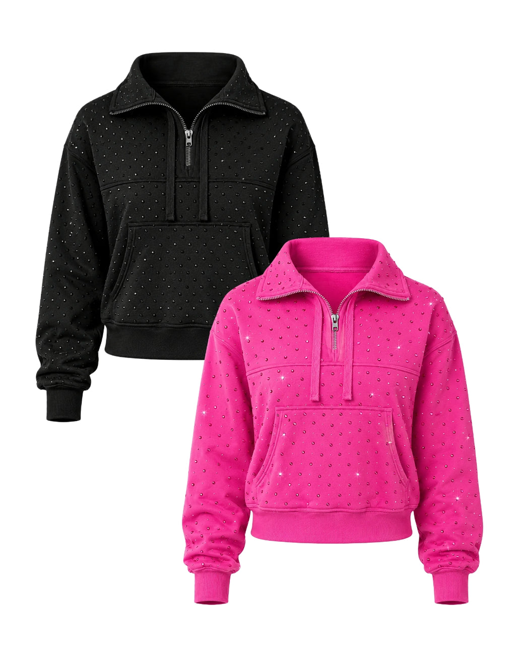 Half Time™ Rhinestone Quarter Zip Jacket