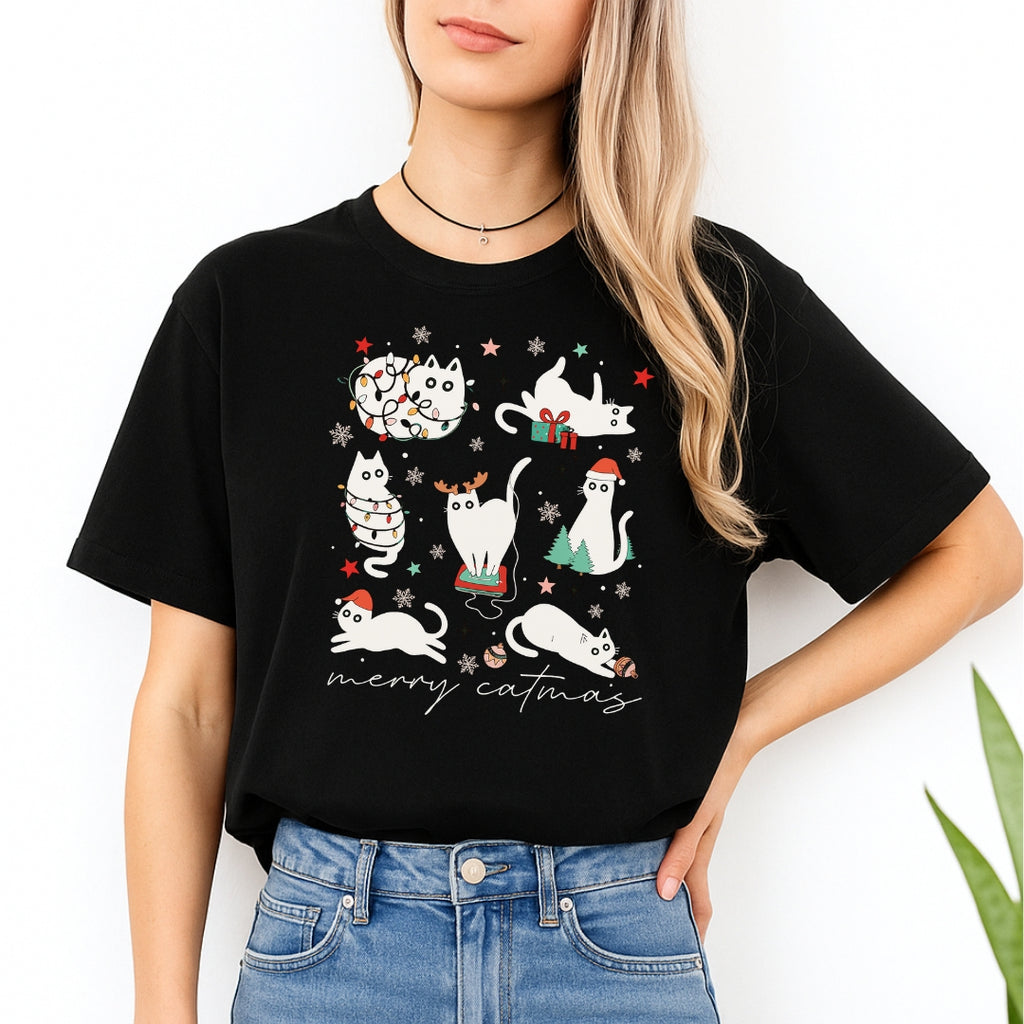 Christmas Tee for Pet Parents : Merry Catmas – Funny Christmas Cat Lover Gift
