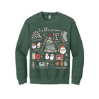 Holiday Crewneck Sweatshirt- Tis the Season’ Christmas Icons