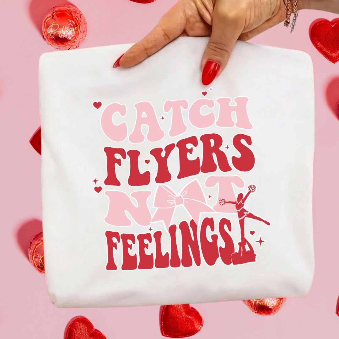 Catch Flyers Not Feelings” Cheer-Inspired Valentine’s Merch