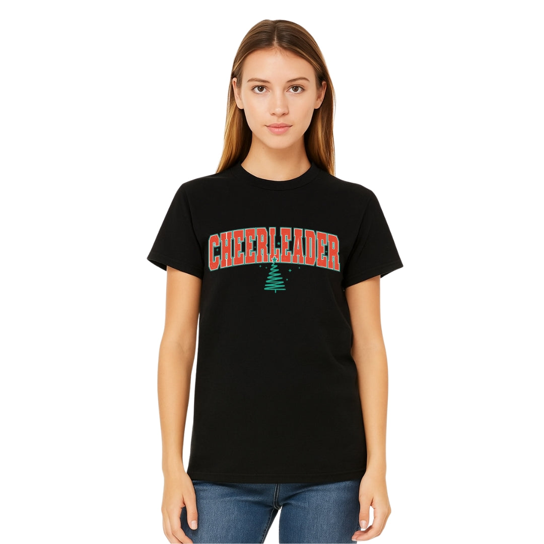 Holiday Shirt - Festive “Cheerleader” Christmas Apparel – Perfect Holiday Spirit Wear for Cheer Teams