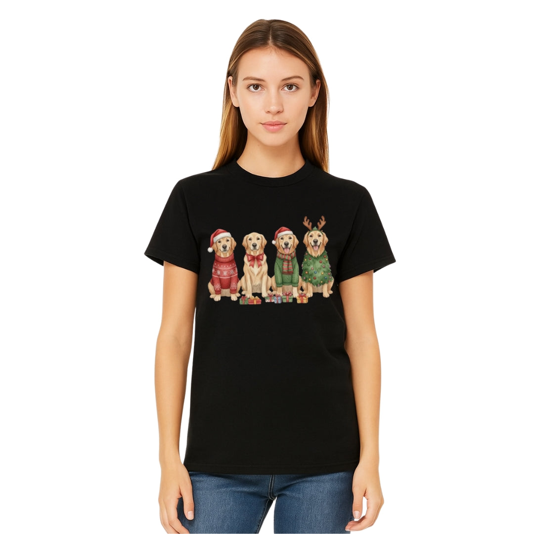 Merry & Furry Tees:Golden Retriever Christmas Dogs Design – Festive Holiday Dog Lover Gift
