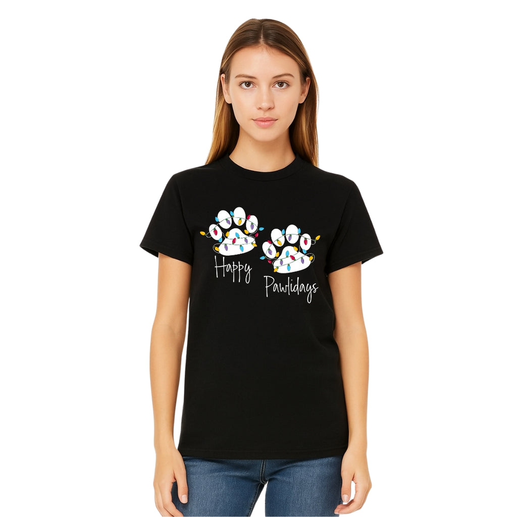 Christmas Tee for Pet Parents : Happy Pawlidays Sweatshirt – Festive Dog Lover Gift