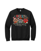 Merry Christmas Paw Print Buffalo Plaid Holiday Apparel – Cute Festive Dog Lover Design