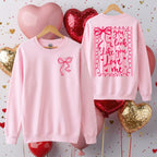 “You Look Like You Love Me” Sweatshirt – Valentine Crewneck | Self Love Pink Bow Sweater | Cute Flirty Cozy Pullover
