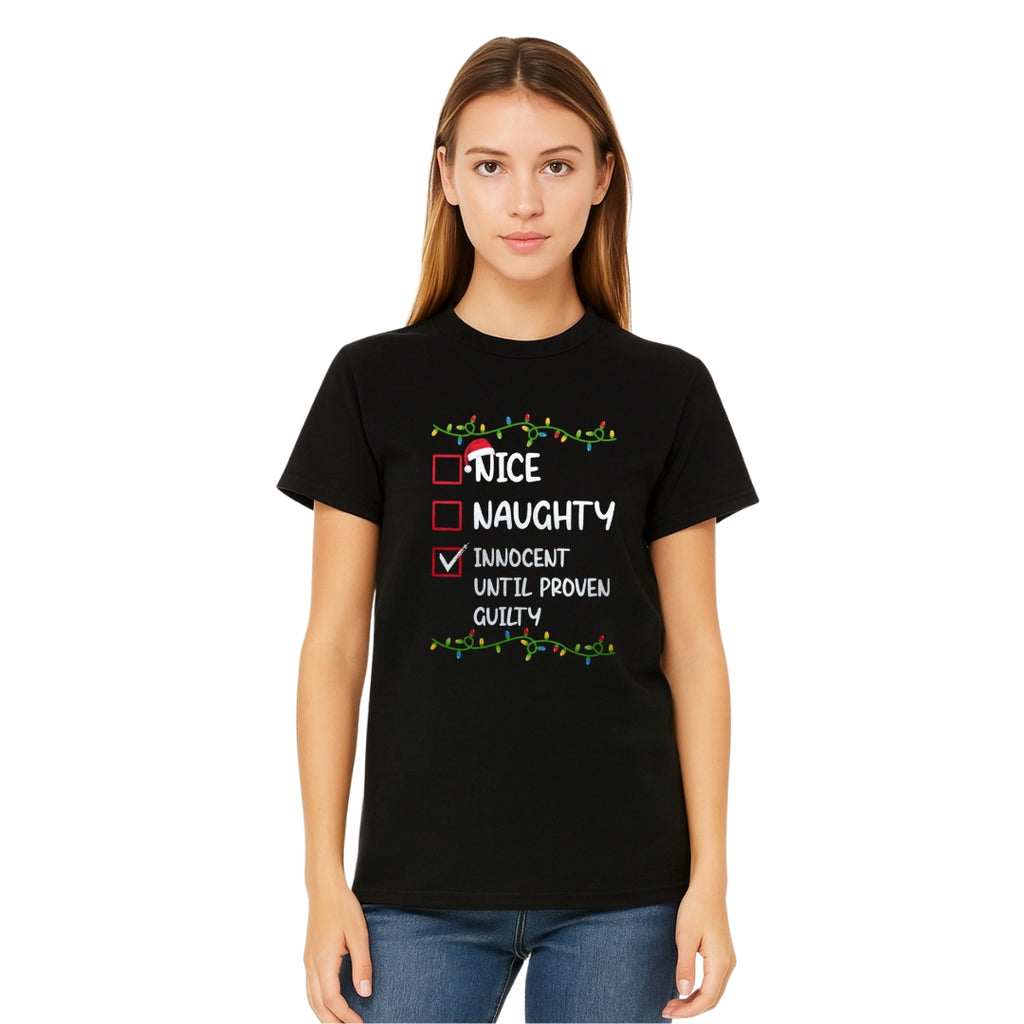 FUNNY HOLIDAY SHIRT: Innocent Until Proven Guilty