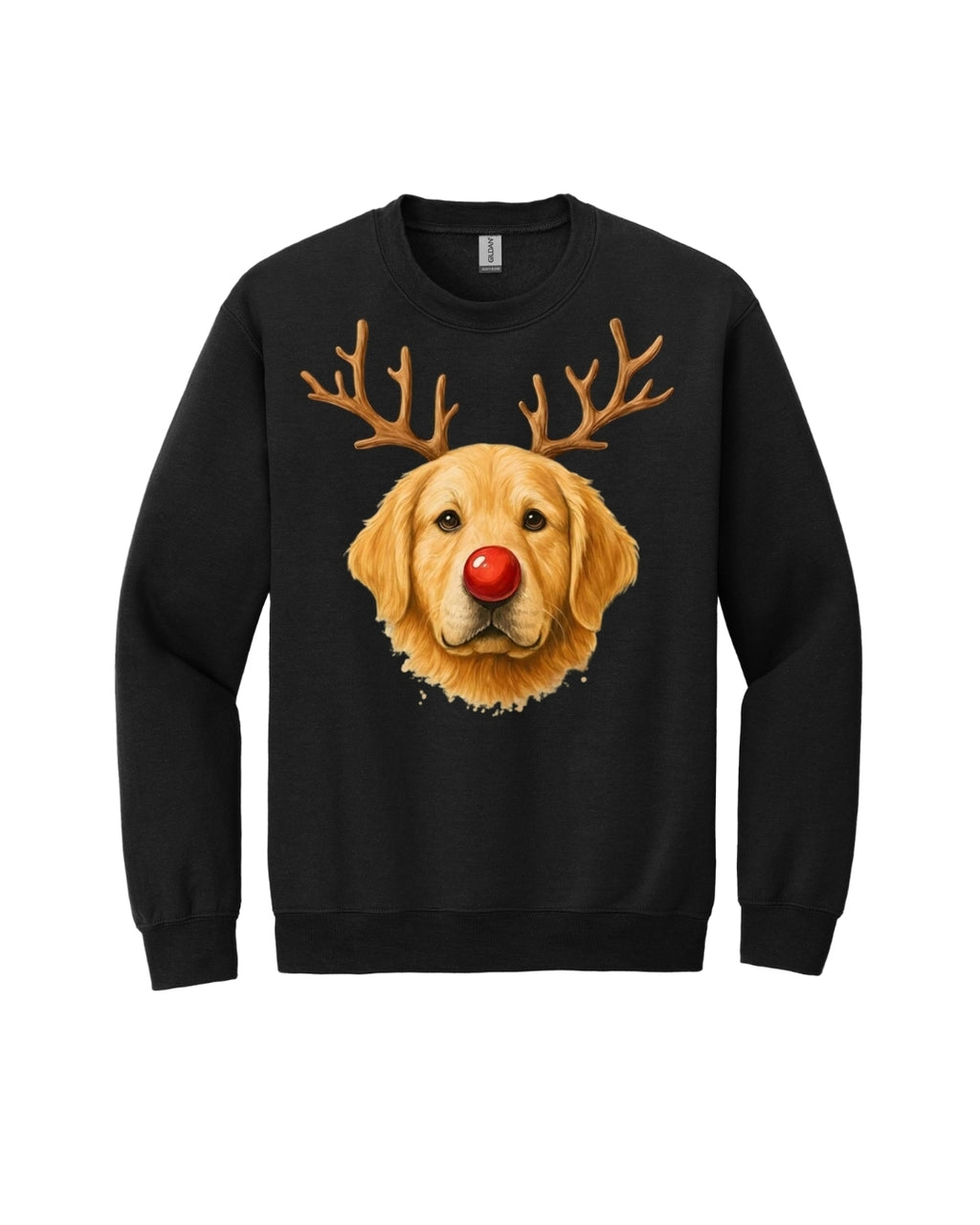 Reindeer Golden Retriever Christmas Design – Cute Holiday Dog Graphic