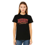 Minimalist Holiday Shirt - “Merry Christmas” Glitter Varsity Design