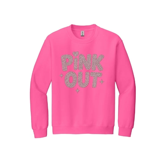 Rhinestone Heart Pink Out Crew