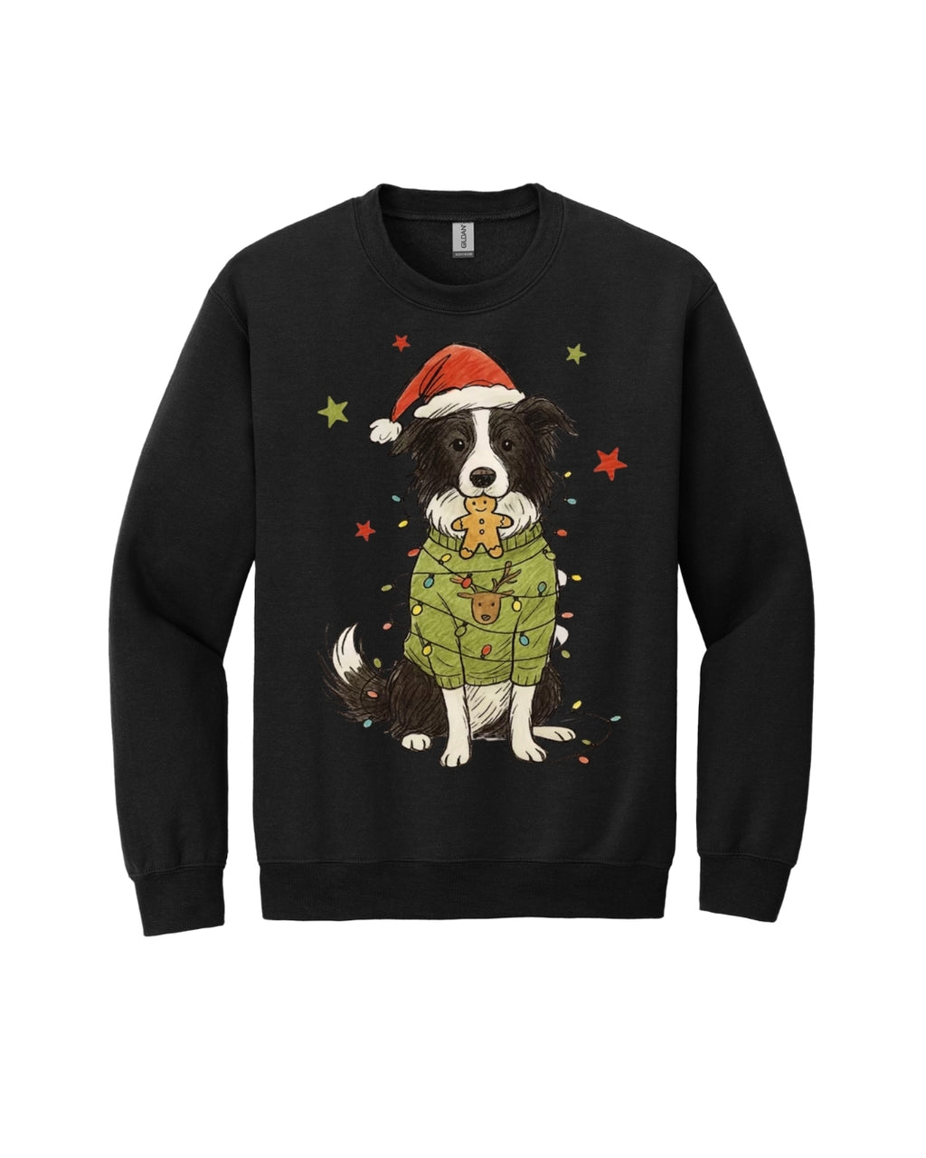 Border Collie Christmas Lights Design – Cute Holiday Dog Lover Gift